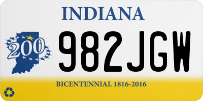 IN license plate 982JGW