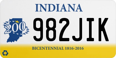 IN license plate 982JIK