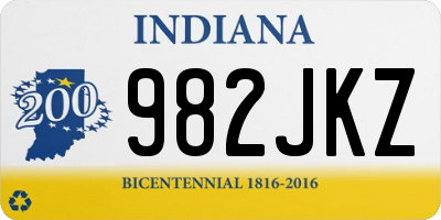 IN license plate 982JKZ