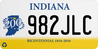IN license plate 982JLC