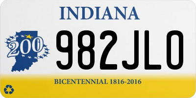 IN license plate 982JLO