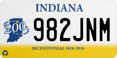 IN license plate 982JNM