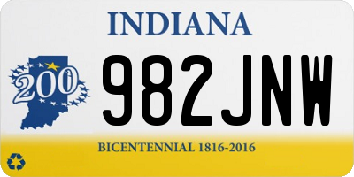 IN license plate 982JNW