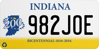 IN license plate 982JOE