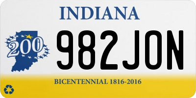 IN license plate 982JON
