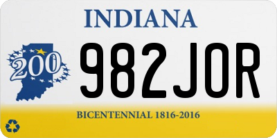 IN license plate 982JOR