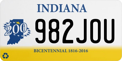 IN license plate 982JOU