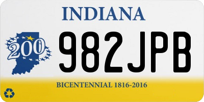 IN license plate 982JPB