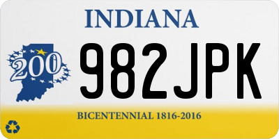 IN license plate 982JPK