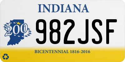 IN license plate 982JSF