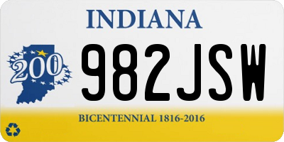 IN license plate 982JSW