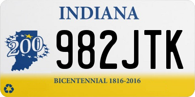 IN license plate 982JTK