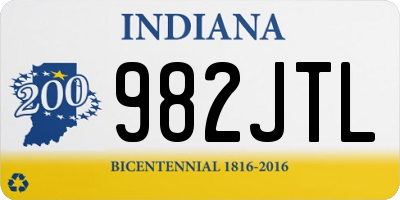 IN license plate 982JTL