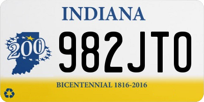 IN license plate 982JTO