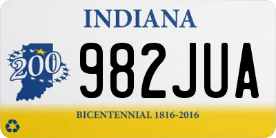 IN license plate 982JUA