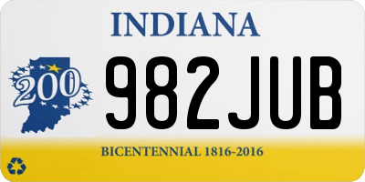 IN license plate 982JUB