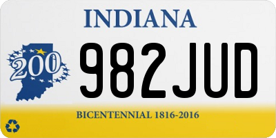 IN license plate 982JUD