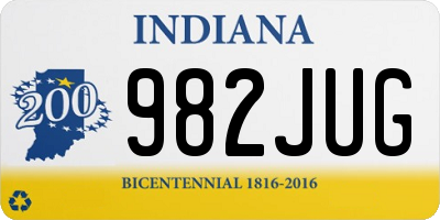 IN license plate 982JUG