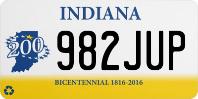 IN license plate 982JUP