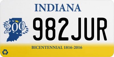 IN license plate 982JUR