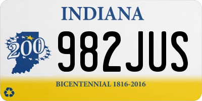 IN license plate 982JUS