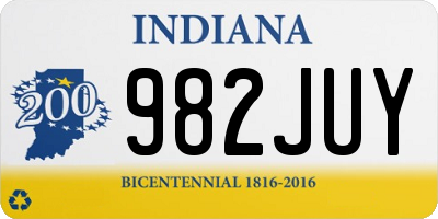 IN license plate 982JUY