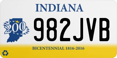IN license plate 982JVB