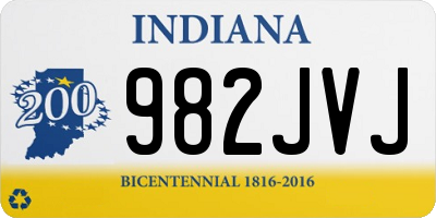 IN license plate 982JVJ