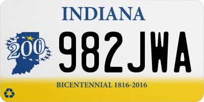 IN license plate 982JWA