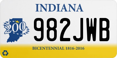 IN license plate 982JWB