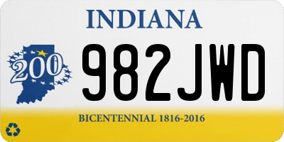 IN license plate 982JWD