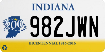 IN license plate 982JWN