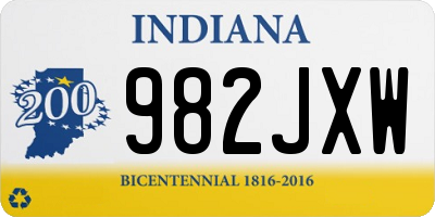 IN license plate 982JXW