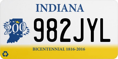 IN license plate 982JYL