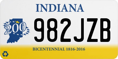 IN license plate 982JZB