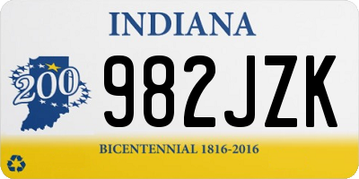 IN license plate 982JZK