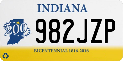 IN license plate 982JZP