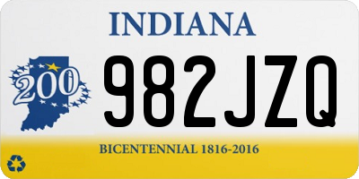 IN license plate 982JZQ