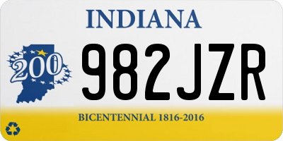 IN license plate 982JZR