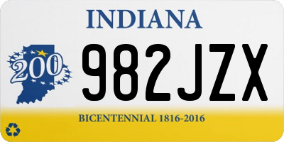 IN license plate 982JZX