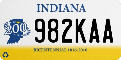 IN license plate 982KAA