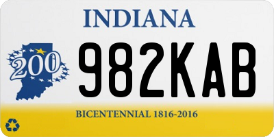 IN license plate 982KAB