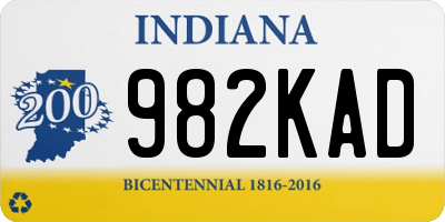 IN license plate 982KAD