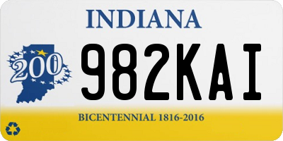 IN license plate 982KAI