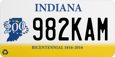 IN license plate 982KAM
