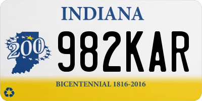 IN license plate 982KAR