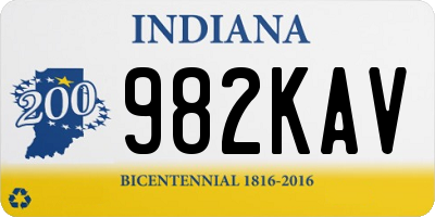 IN license plate 982KAV