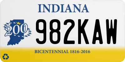 IN license plate 982KAW