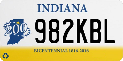 IN license plate 982KBL