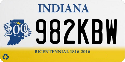 IN license plate 982KBW
